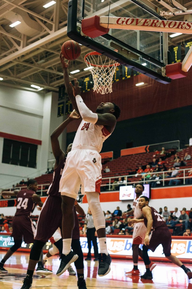 Averyl Ugba goes under the basket in APSU's 67-47 win over Alabama A&M on Dec. 2. BENJAMIN LITTLE | THE ALL STATE