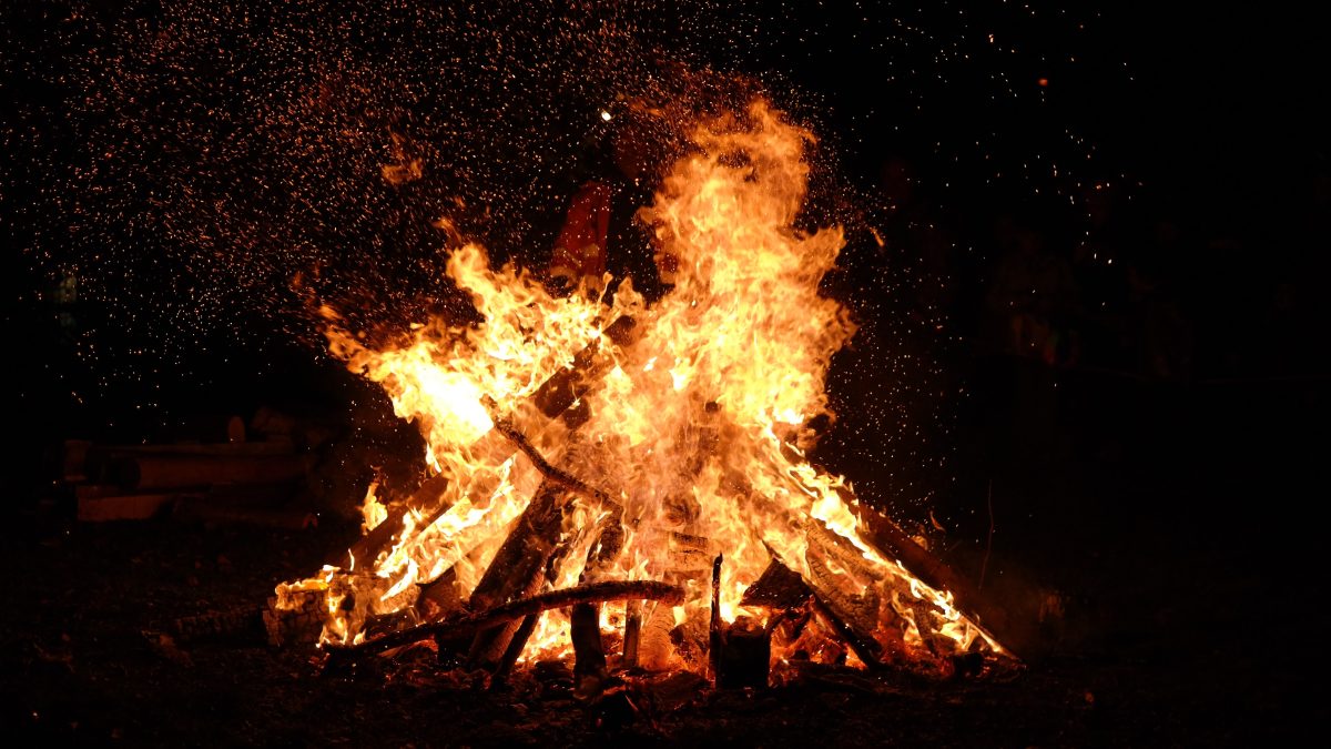 Bonfire Sparks Pep on Campus