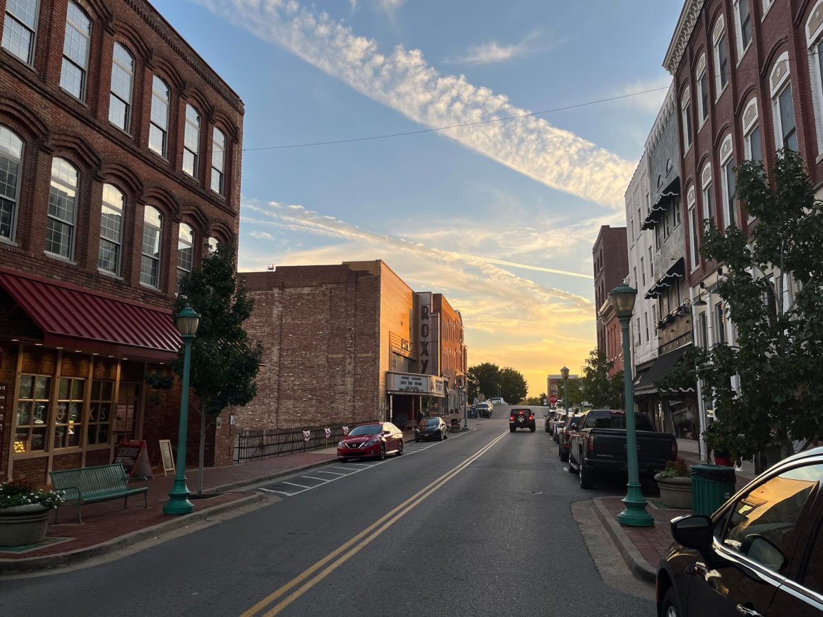 Downtown Clarksville at sunset 