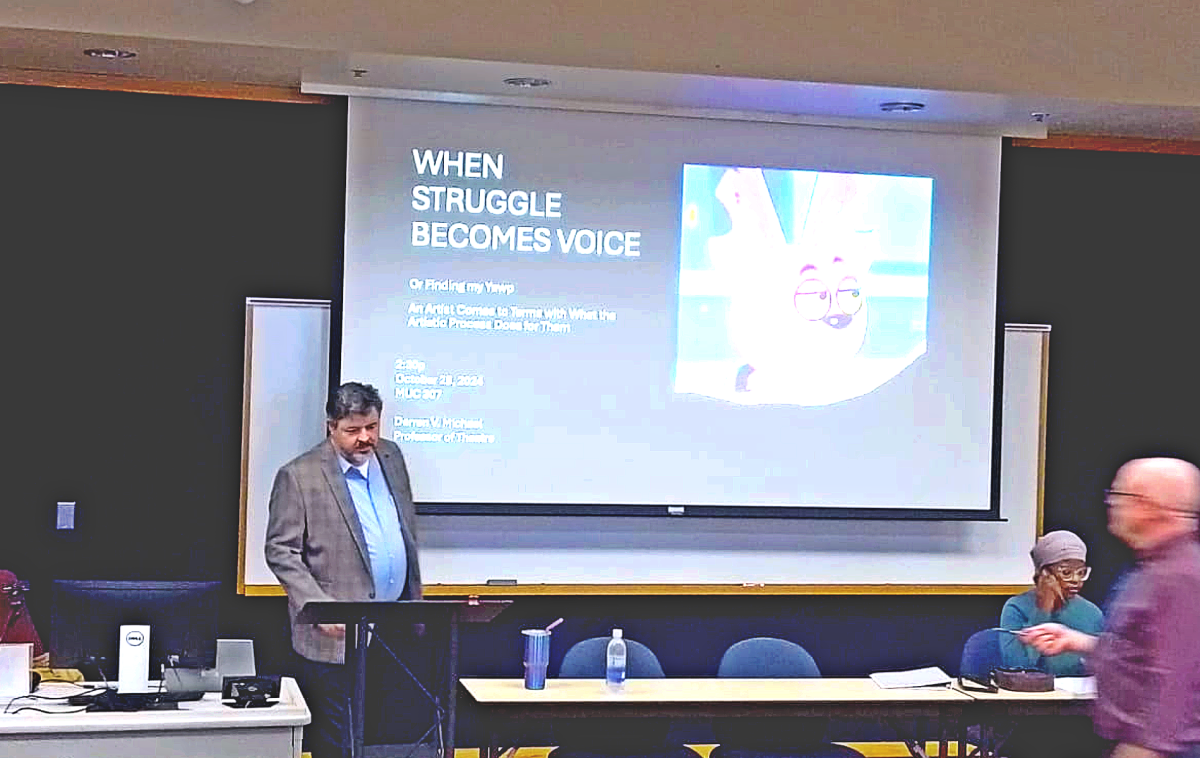 Professor Darren Michael presented When Struggle Becomes Voice on Oct. 28.