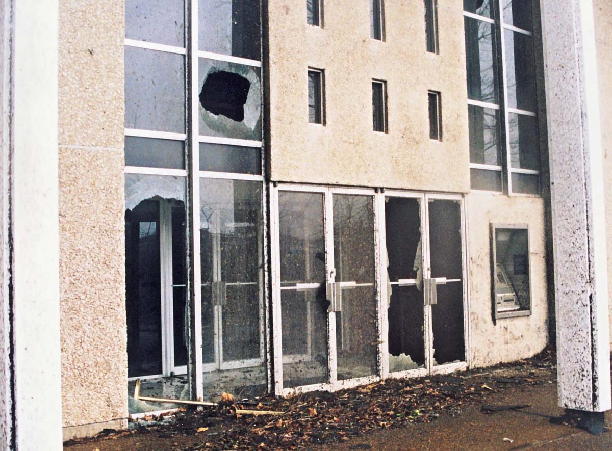 Archival photos taken soon after the severely damaging F3 tornado struck downtown Clarksville TN on January 22, 1999. Austin Peay State University sustained heavy damage to landscaping, trees, and many buildings across the campus.