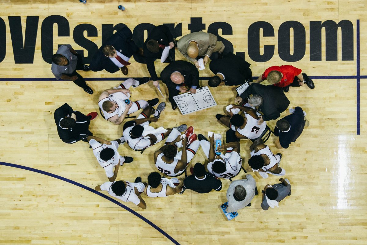 APSU men's basketball defeated Eastern Illinois 79-94 in the OVC Tournament Semifinals on March 1 in Evansville Indiana. STAFF PHOTOGRAPHER | THE ALL STATE