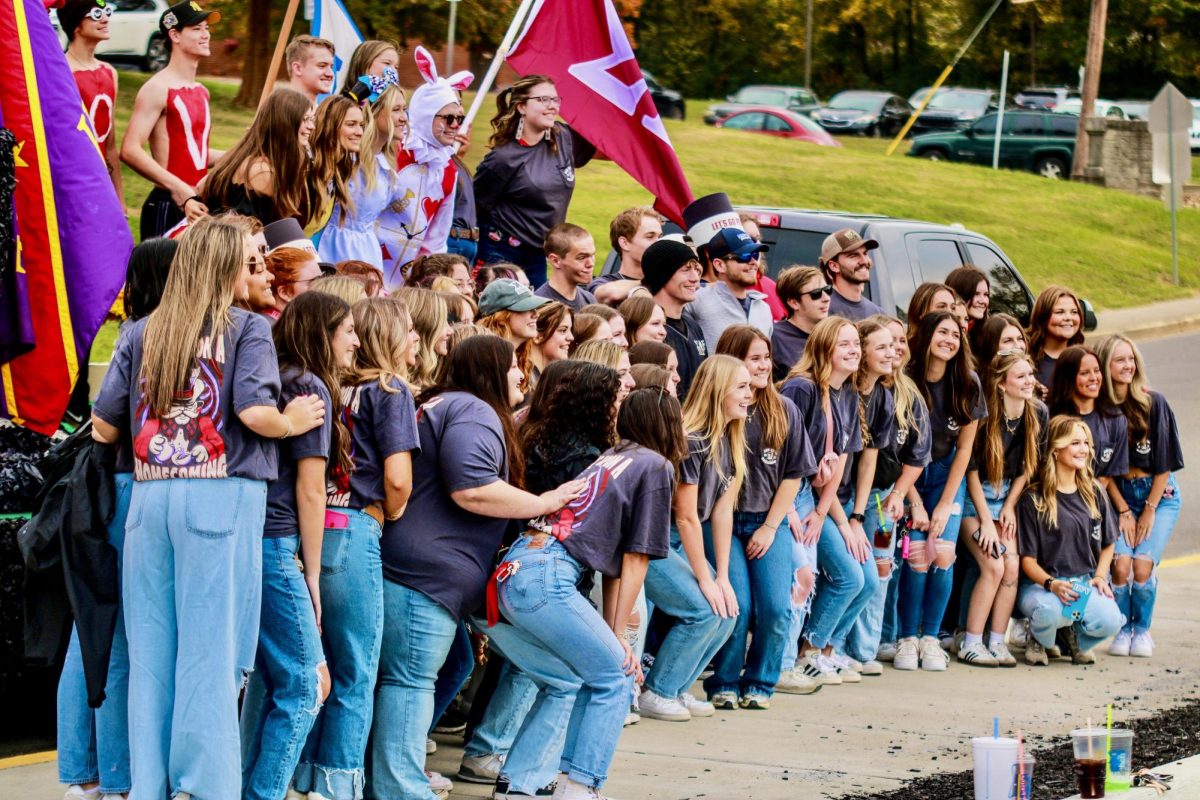 Members of Austin Peay State University’s Greek organizations, including Sigma Kappa and Alpha Delta Pi, took part in the 79th Annual Homecoming Parade yesterday morning.