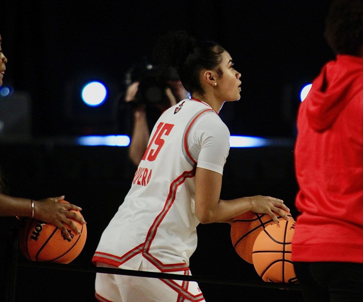 Austin Peay's Briana Rivera competes in the 3-point contest at Govs Madness on Thursday night.