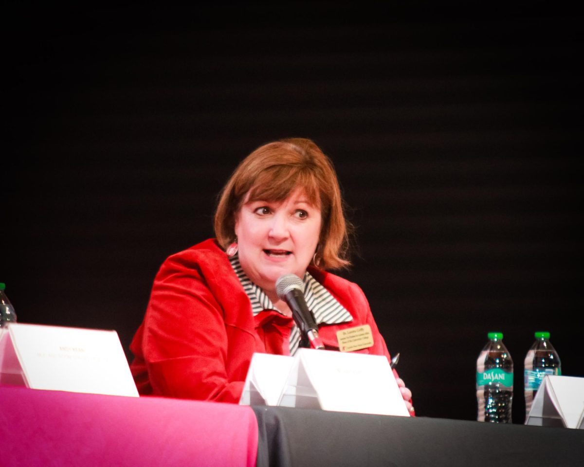 Loretta Griffy, associate vice president of Academic Affairs and dean of University College at Austin Peay, spoke about student mental health awareness at the town hall meeting Wednesday night.