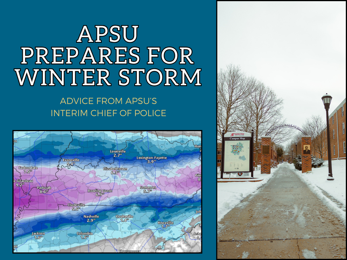 As snow approaches, The All State talked to APSU's Interim Chief of Police, Kristie Winters, to give students precautionary advice in preparation for harsh weather. 