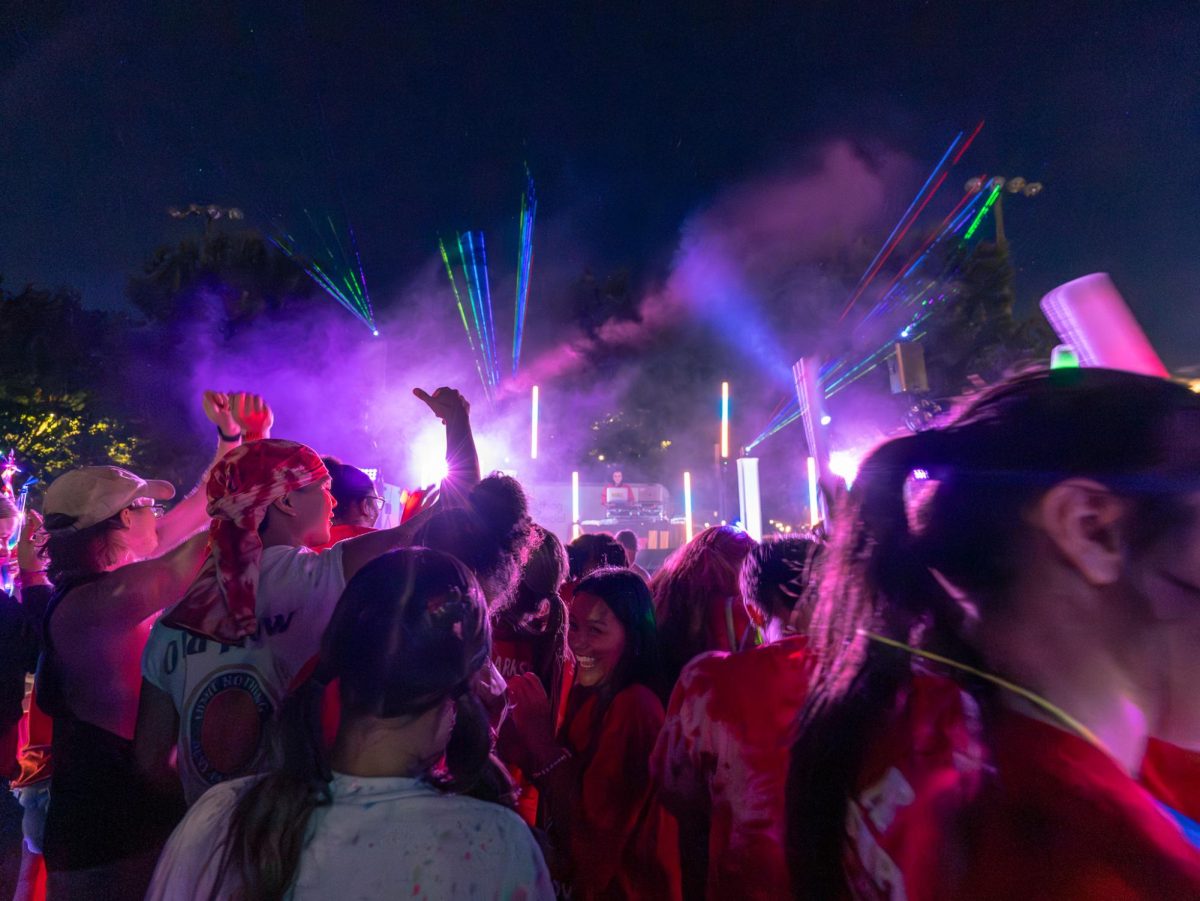 APSU students gather at the Intramural field to celebrate the 5th annual Glowchella event on Friday, Aug. 22, 2025.