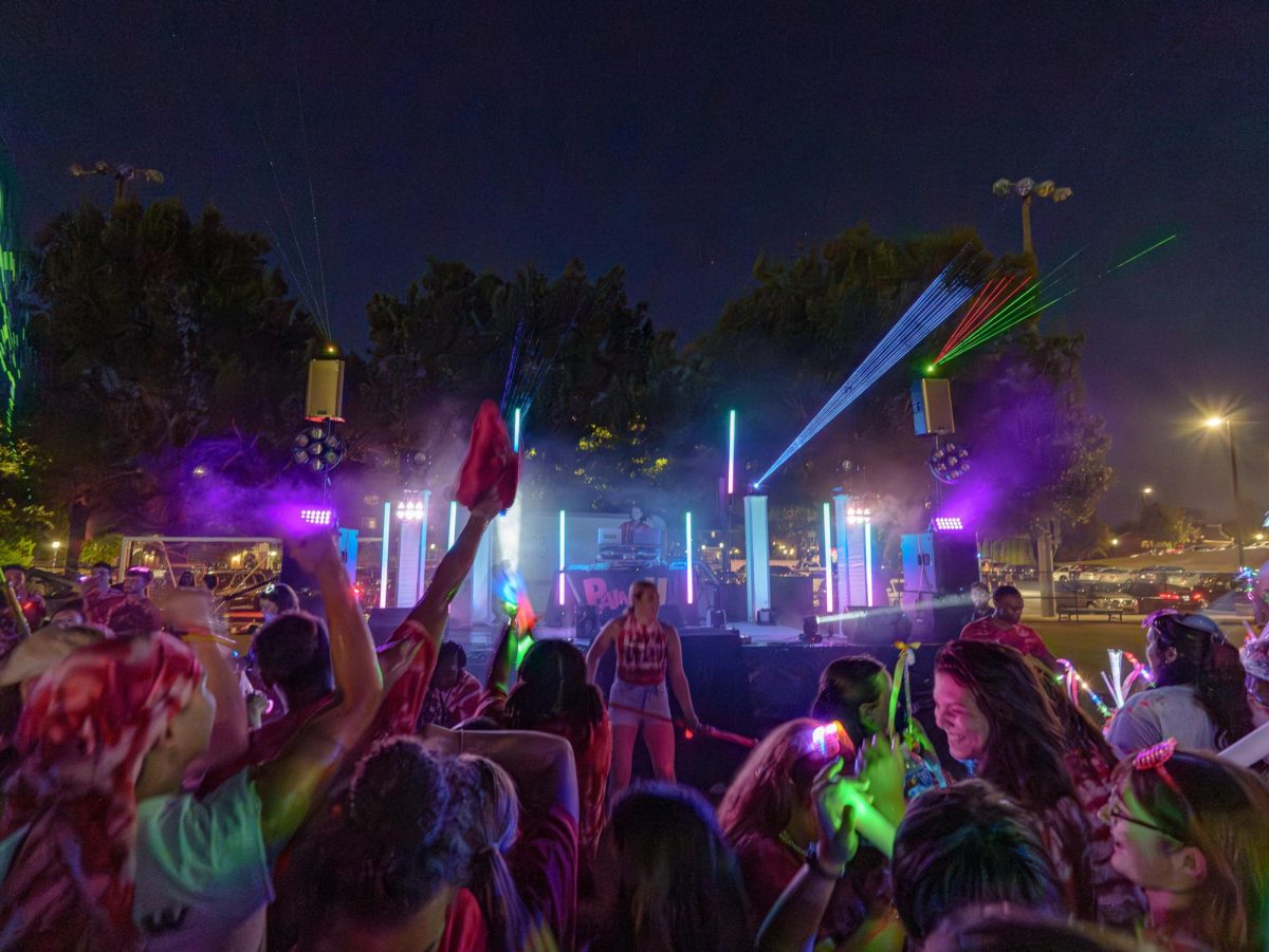 APSU students gather at the Intramural field to celebrate the 5th annual Glowchella event on Friday, Aug. 22, 2025.