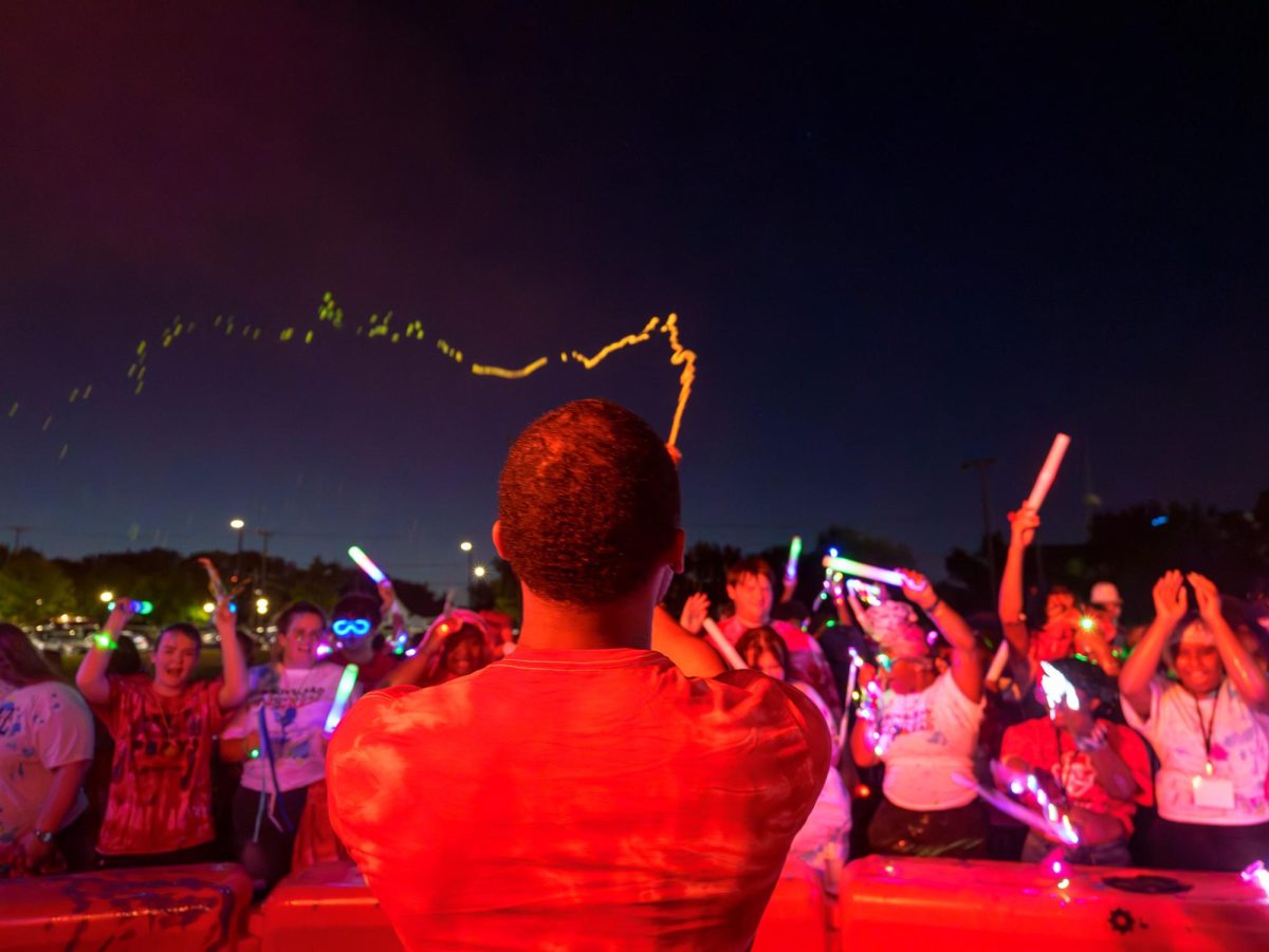 APSU students gather at the Intramural field to celebrate the 5th annual Glowchella event on Friday, Aug. 22, 2025.