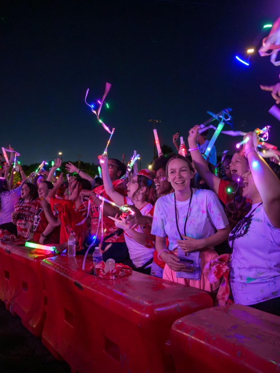 APSU students gather at the Intramural field to celebrate the 5th annual Glowchella event on Friday, Aug. 22, 2025.