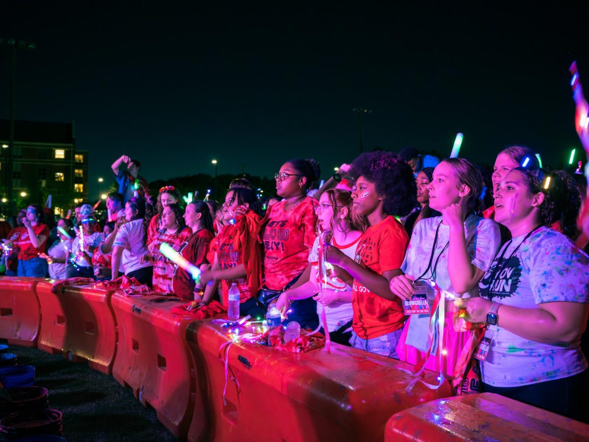 APSU students gather at the Intramural field to celebrate the 5th annual Glowchella event on Friday, Aug. 22, 2025.