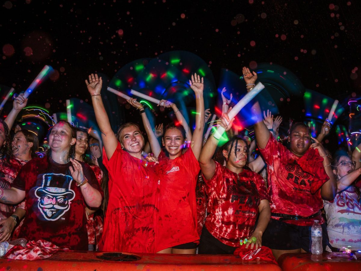 APSU students gather at the Intramural field to celebrate the 5th annual Glowchella event on Friday, Aug. 22, 2025.