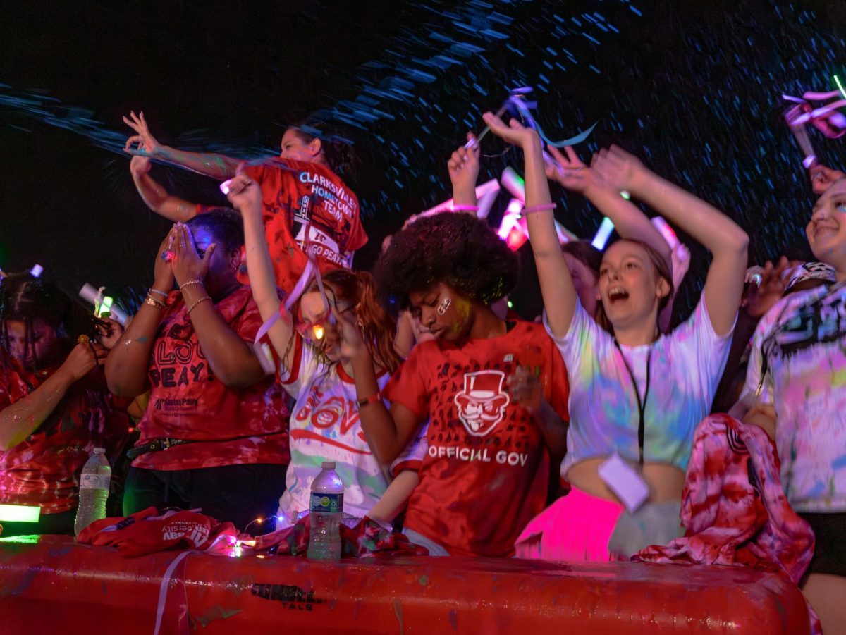 APSU students gather at the Intramural field to celebrate the 5th annual Glowchella event on Friday, Aug. 22, 2025.