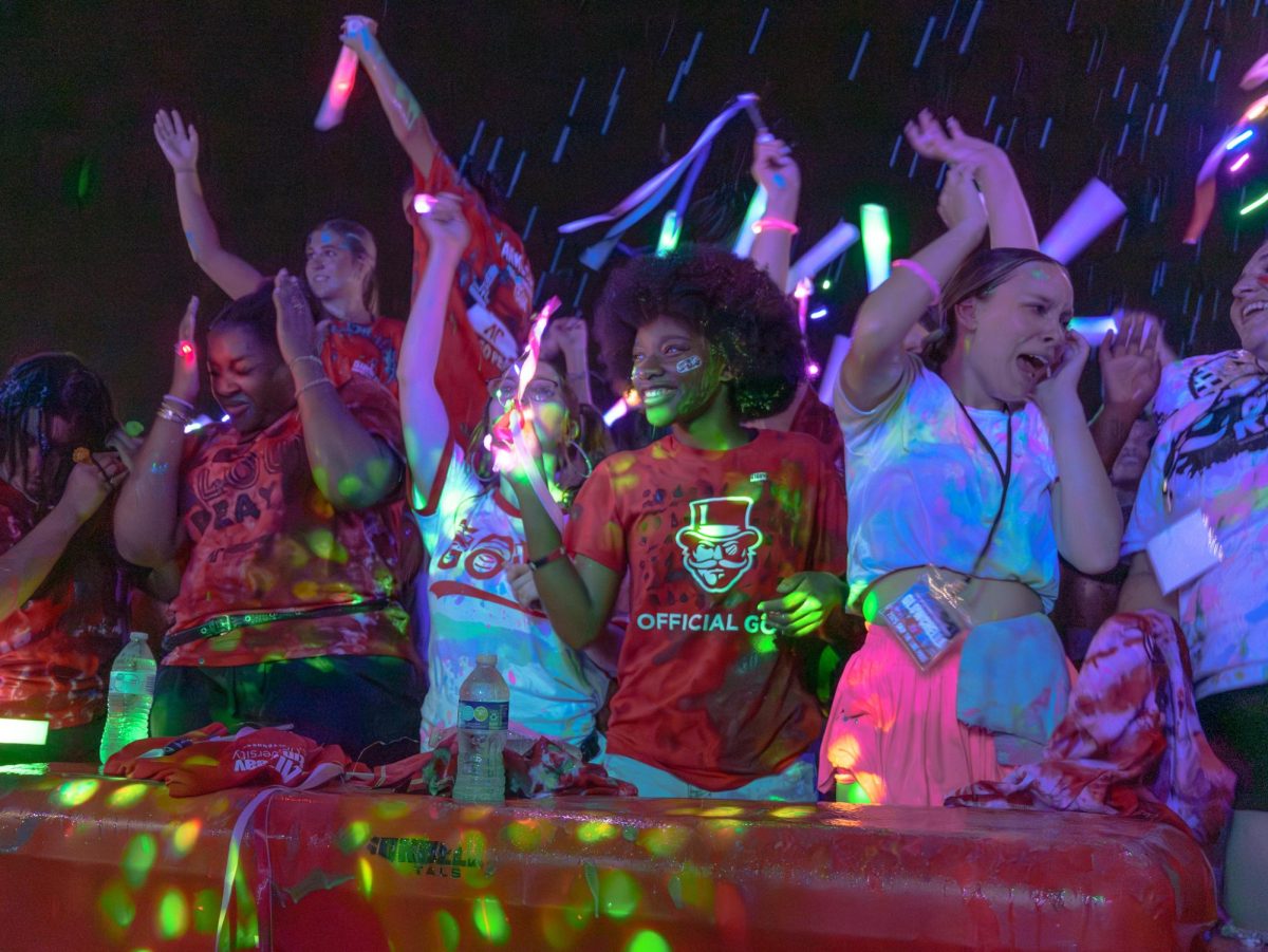 APSU students gather at the Intramural field to celebrate the 5th annual Glowchella event on Friday, Aug. 22, 2025.