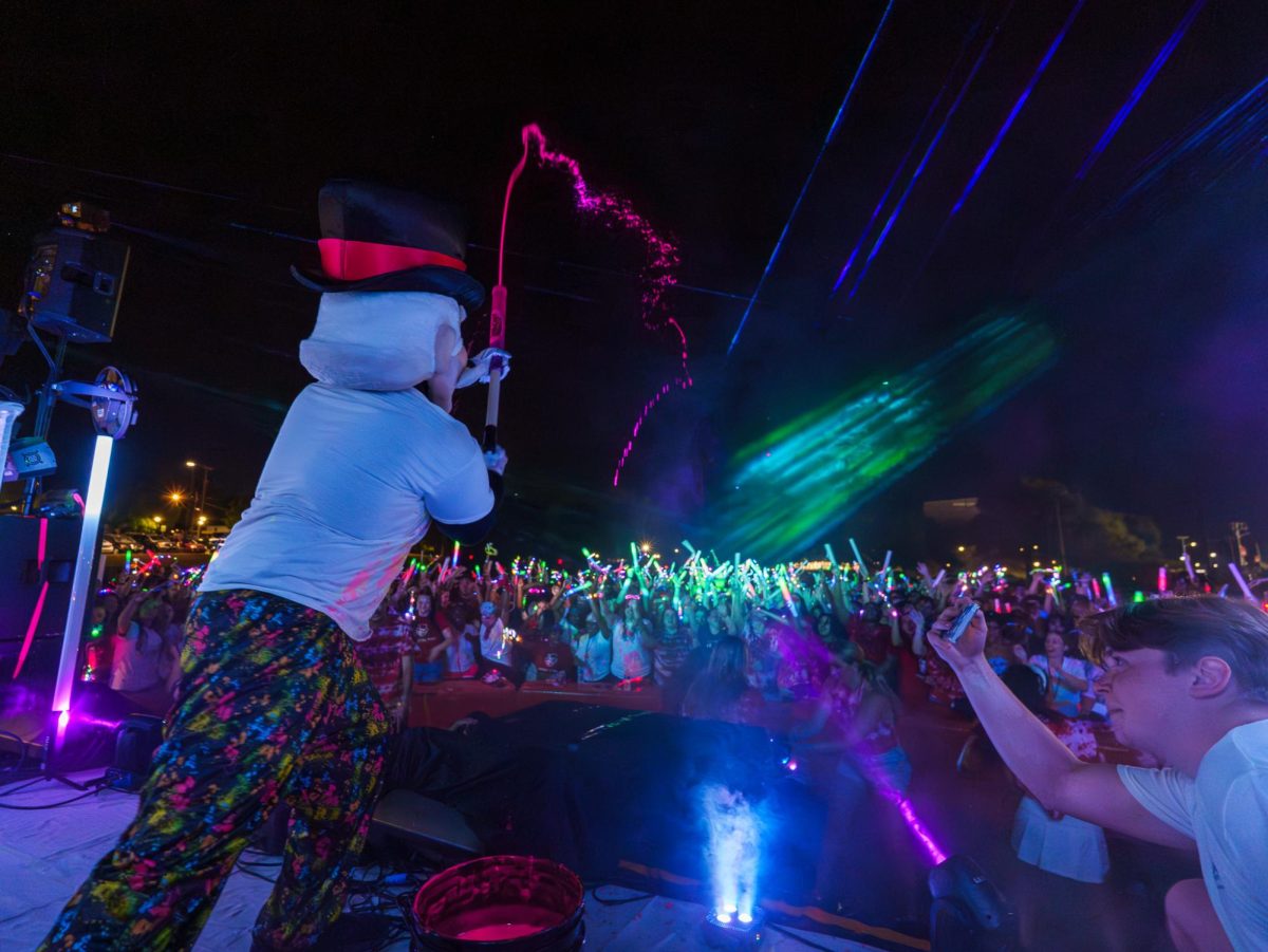 APSU students gather at the Intramural field to celebrate the 5th annual Glowchella event on Friday, Aug. 22, 2025.