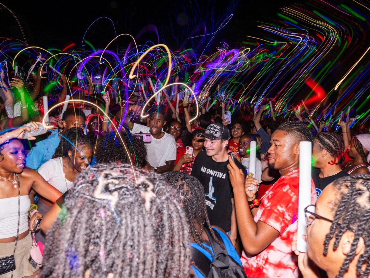 APSU students gather at the Intramural field to celebrate the 5th annual Glowchella event on Friday, Aug. 22, 2025.
