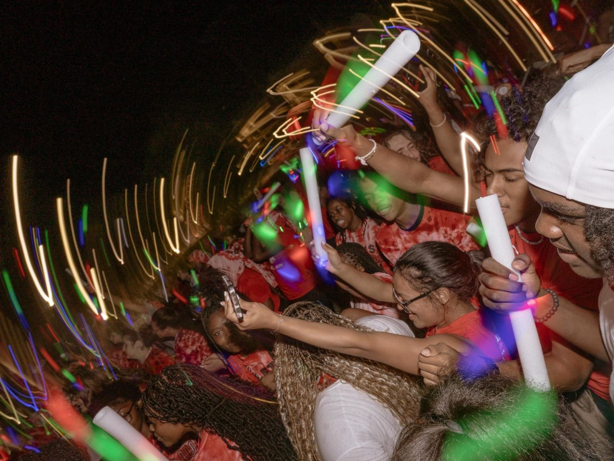 APSU students gather at the Intramural field to celebrate the 5th annual Glowchella event on Friday, Aug. 22, 2025.