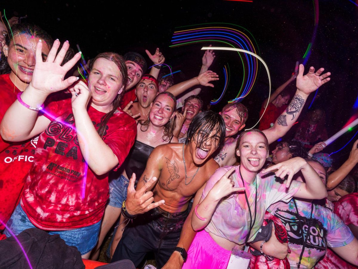 APSU students gather at the Intramural field to celebrate the 5th annual Glowchella event on Friday, Aug. 22, 2025.