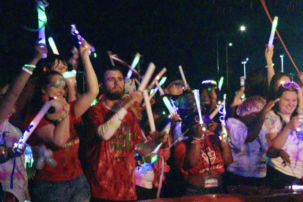 APSU students covered in glow-in-the-dark paint celebrated at Glowchella on Aug. 22 at the Intramural Field.