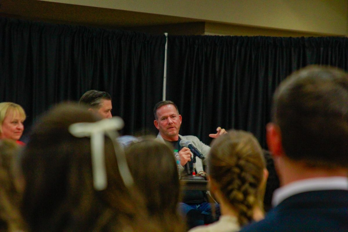Pastor Anthony Daley responds to student questions during the PoliTalk panel at Austin Peay State University’s Morgan University Ballroom in Clarksville, Tenn., on Sept. 9, 2025