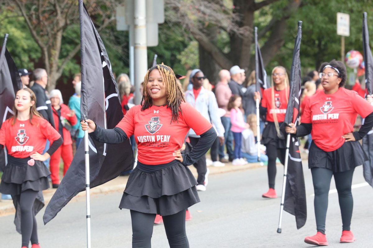 APSU color guard at the start of the Austin Peay State University Homecoming Parade on October 24,2025.