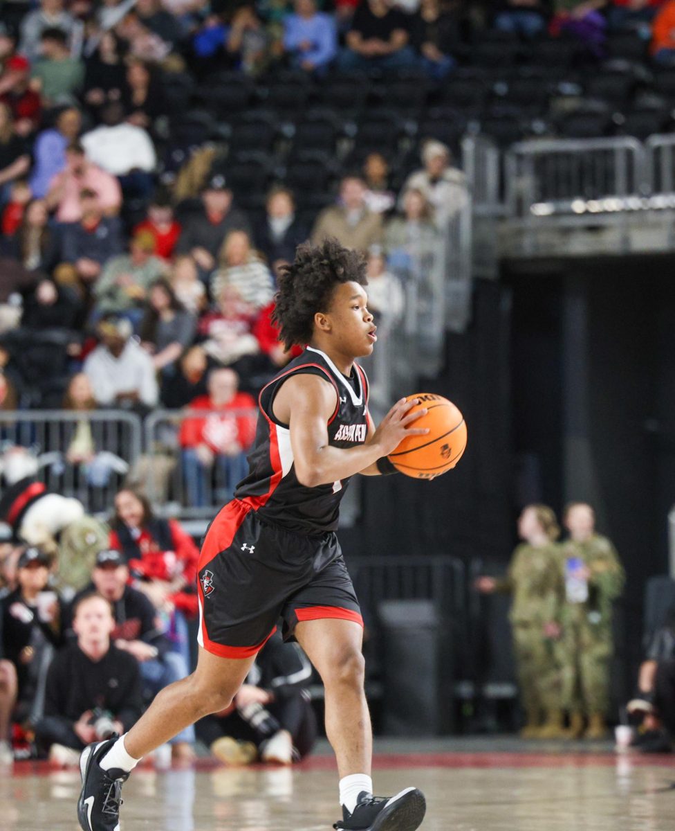 The Austin Peay State University Freshman Guard Zyree Collins making a tough pass as the Govs defeated the University of North Alabama 91-62 on February 7, 2026, at F&M Bank Arena. 
