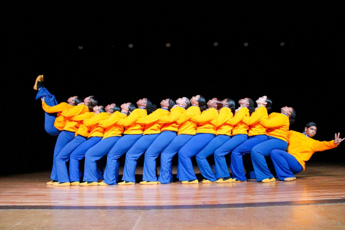 The Nu Zeta Chapter of Sigma Gamma Rho Sorority, Inc. strikes its illustrious pose Friday night, March 20, 2026.
