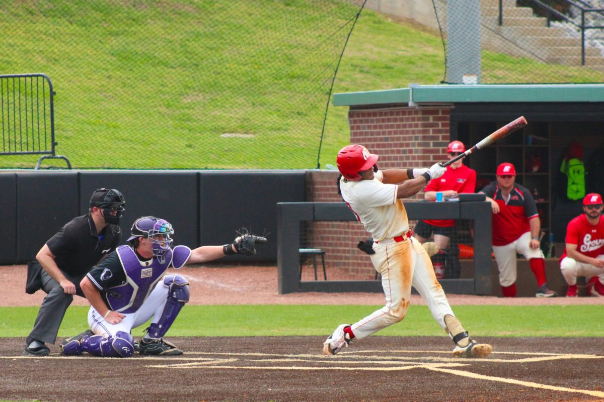 Austin Peay State University redshirt junior Ray Velazquez hits a home run during a 12-8 victory over Lipscomb University on Saturday, March 21, at Raymond C. Hand Park.