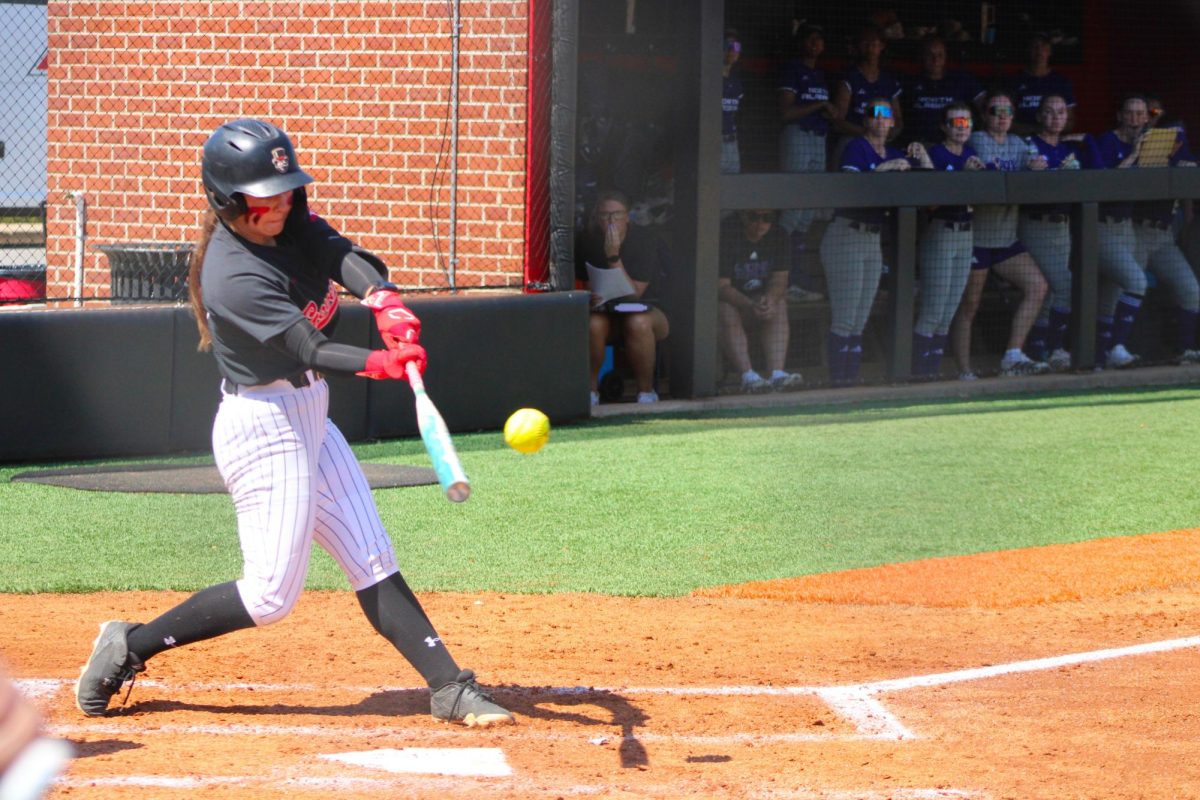 Austin Peay State University junior Kiley Hinton bats during a 5-4 loss to the University of North Alabama on Sunday, March 22, at Cathi Maynard Park.