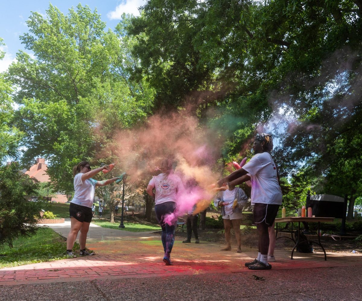 APSU student participates in the annual Color Run Sunday, April 19, on Austin Peay's campus hosted by APSU Student Life and Engagement.