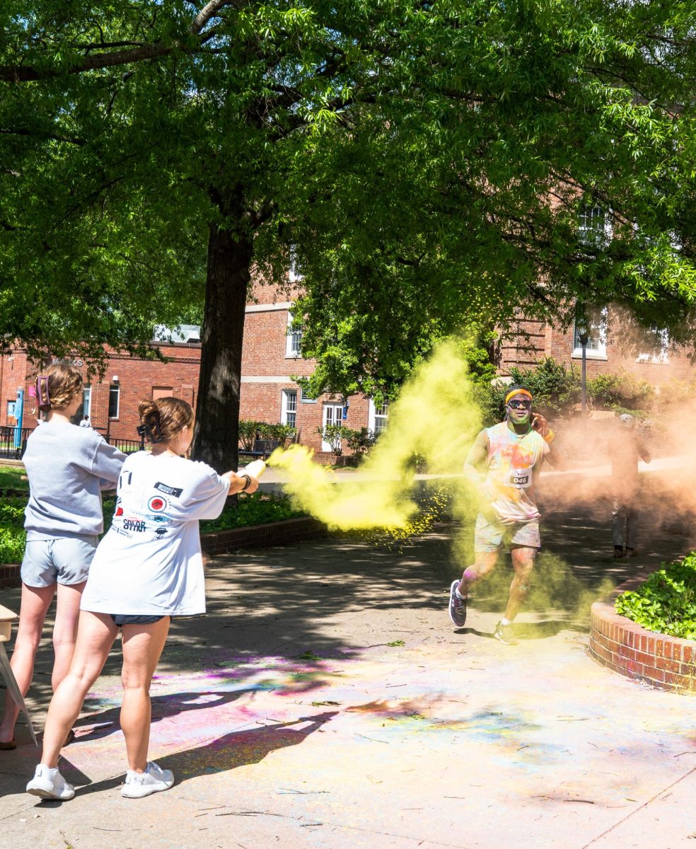 APSU student participates in the annual Color Run Sunday, April 19, on Austin Peay's campus hosted by APSU Student Life and Engagement.