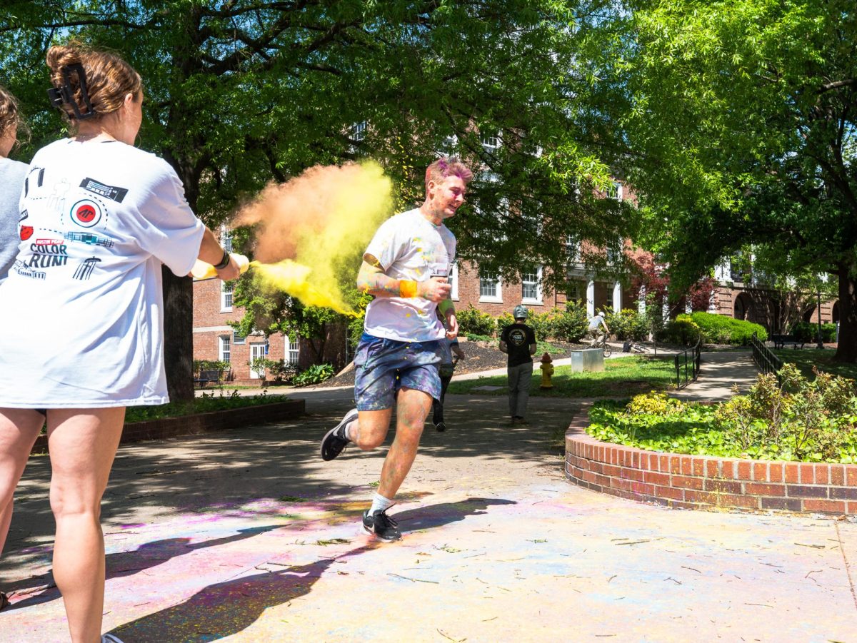 APSU student participates in the annual Color Run Sunday, April 19, on Austin Peay's campus hosted by APSU Student Life and Engagement.