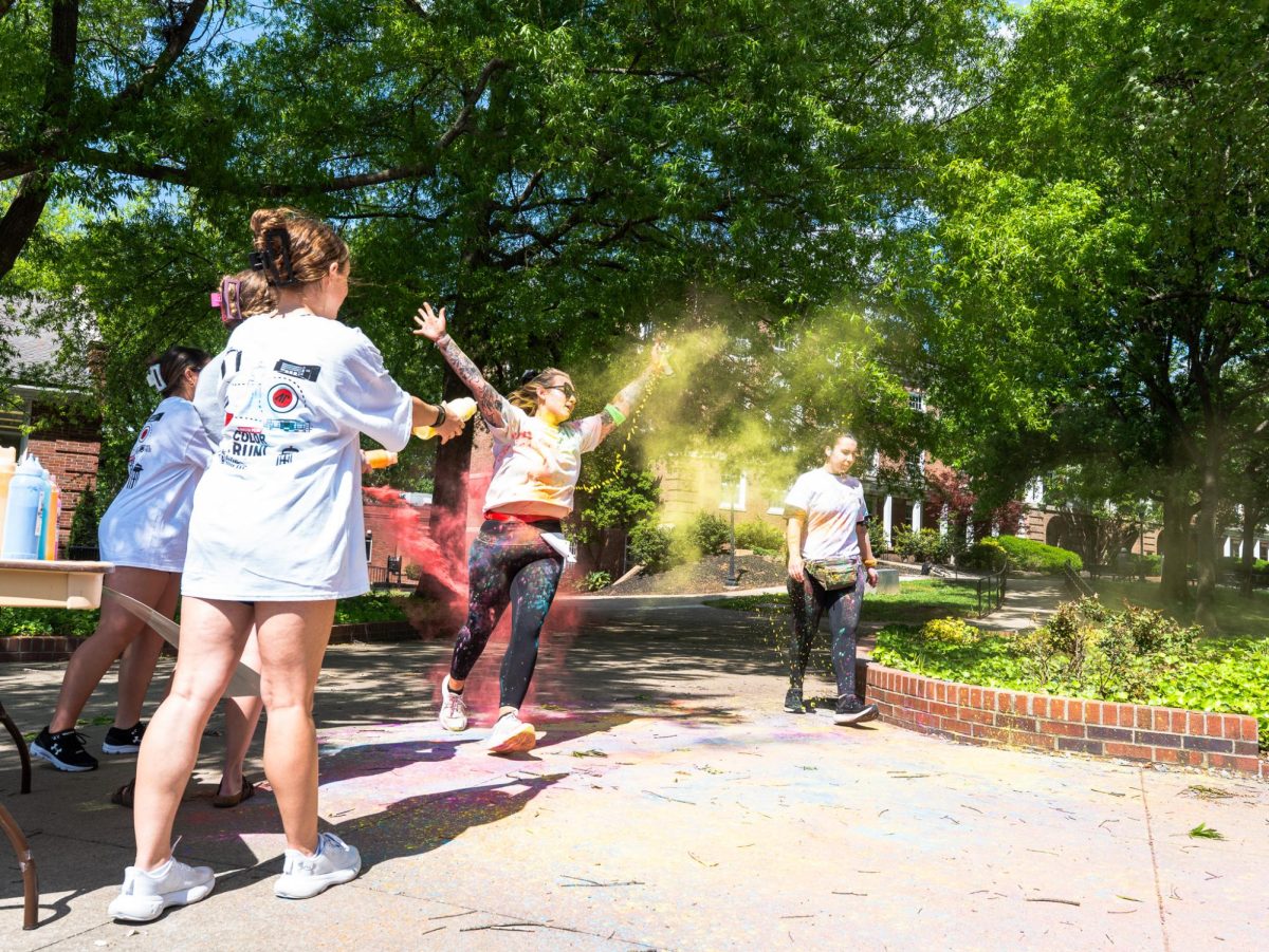 APSU student participates in the annual Color Run Sunday, April 19, on Austin Peay's campus hosted by APSU Student Life and Engagement.