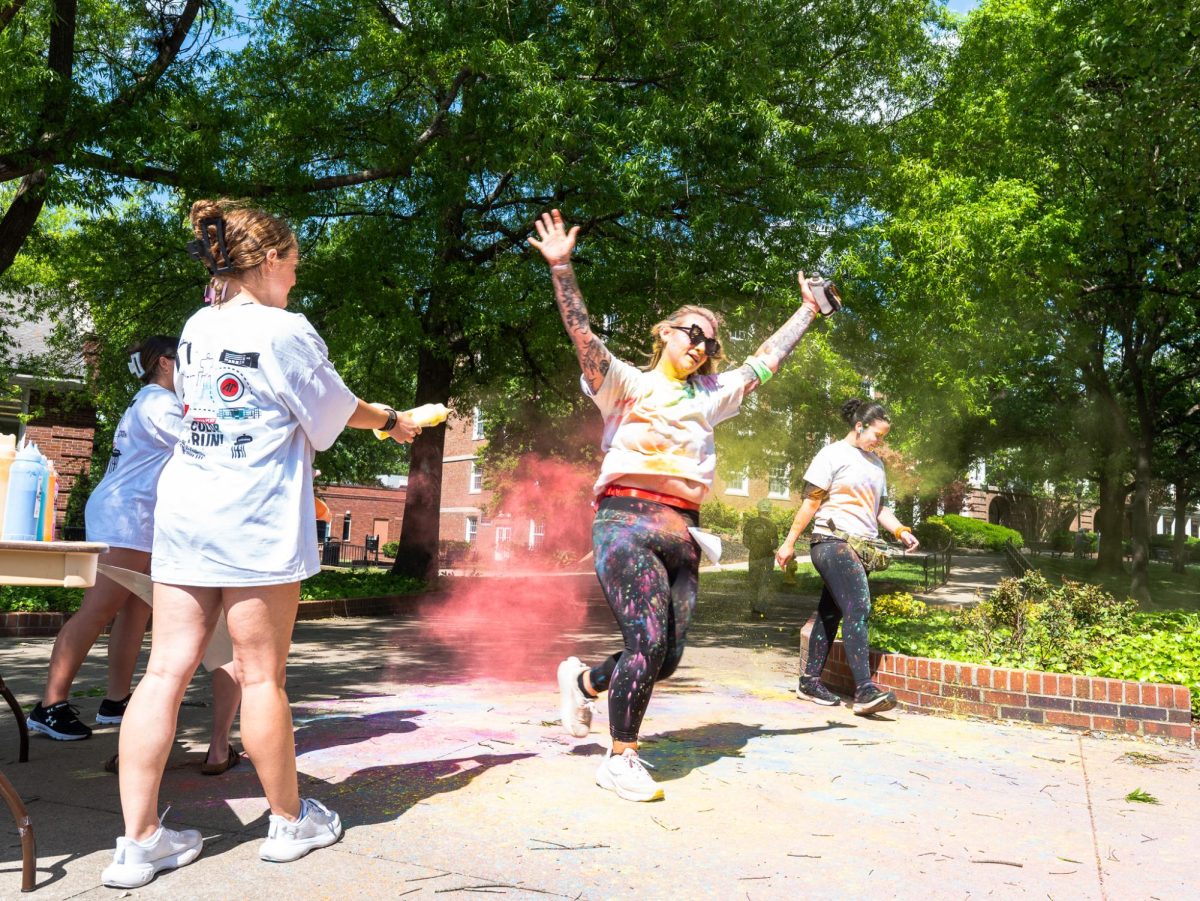 APSU student participates in the annual Color Run Sunday, April 19, on Austin Peay's campus hosted by APSU Student Life and Engagement.
