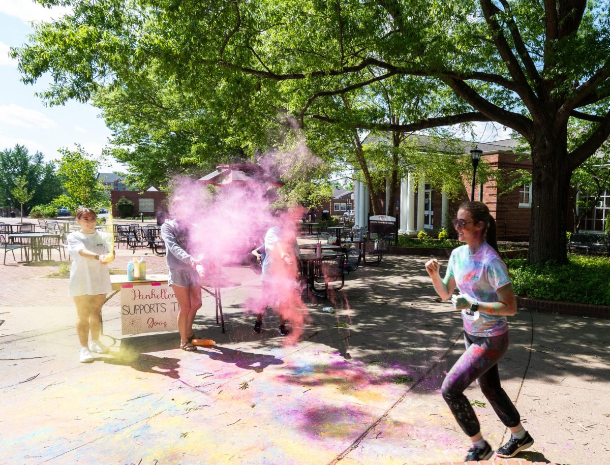 APSU student participates in the annual Color Run Sunday, April 19, on Austin Peay's campus hosted by APSU Student Life and Engagement.