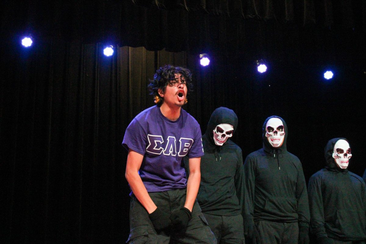 Austin Peay State University’s first-ever Sigma Lambda Beta chapter member Bryan Najera reveals himself to the crowd Saturday, April 18, 2026.