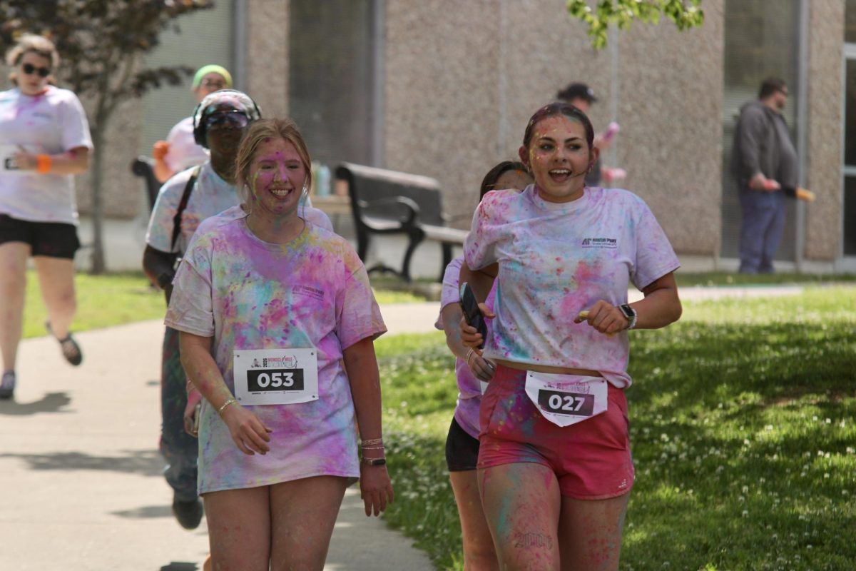 Austin Peay State University students get close to end the color run, Sunday afternoon, April 19, 2026.