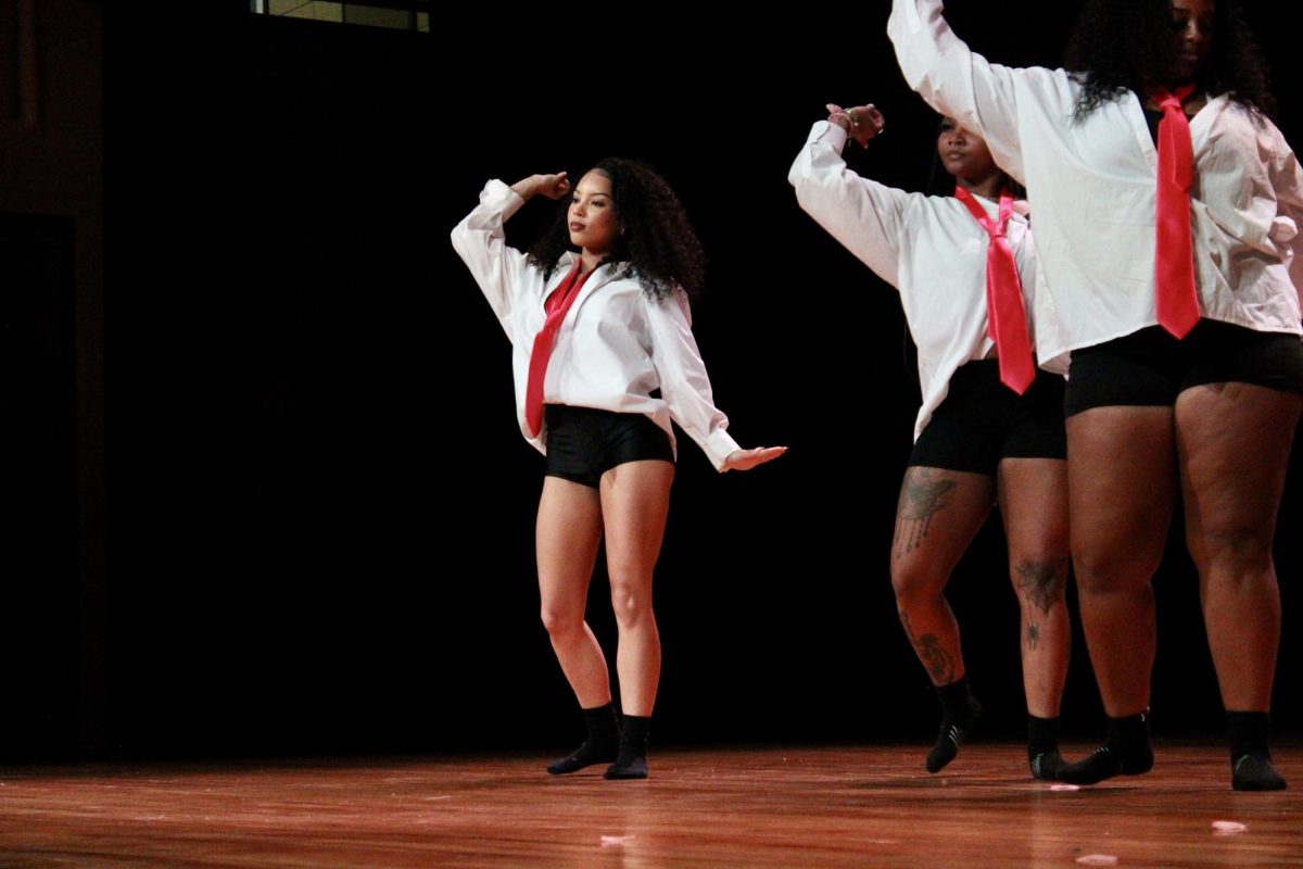 Kappa Rho chapter of Alpha Kappa Alpha members pose during the slow round of the NPHC Stroll Off on Friday, April 24, 2026.
