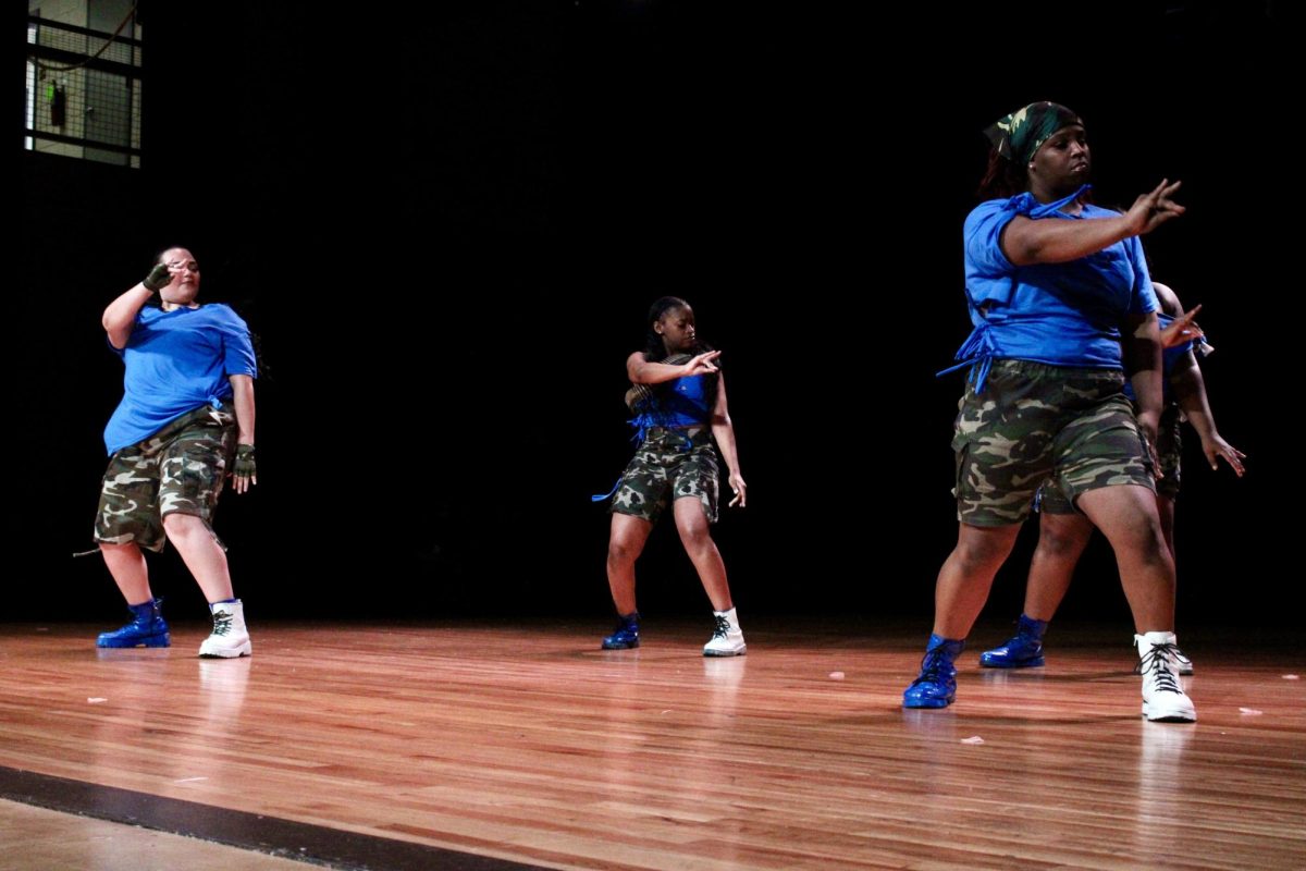 Gamma Nu chapter of Zeta Phi Beta members display their sign during the freestyle round of the NPHC Stroll Off on Friday, April 24, 2026.