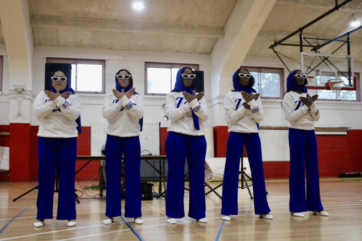 New members of the Gamma Nu chapter of Zeta Phi Beta Sorority, Inc. hold up doves during their show on Monday, April 27, 2026.