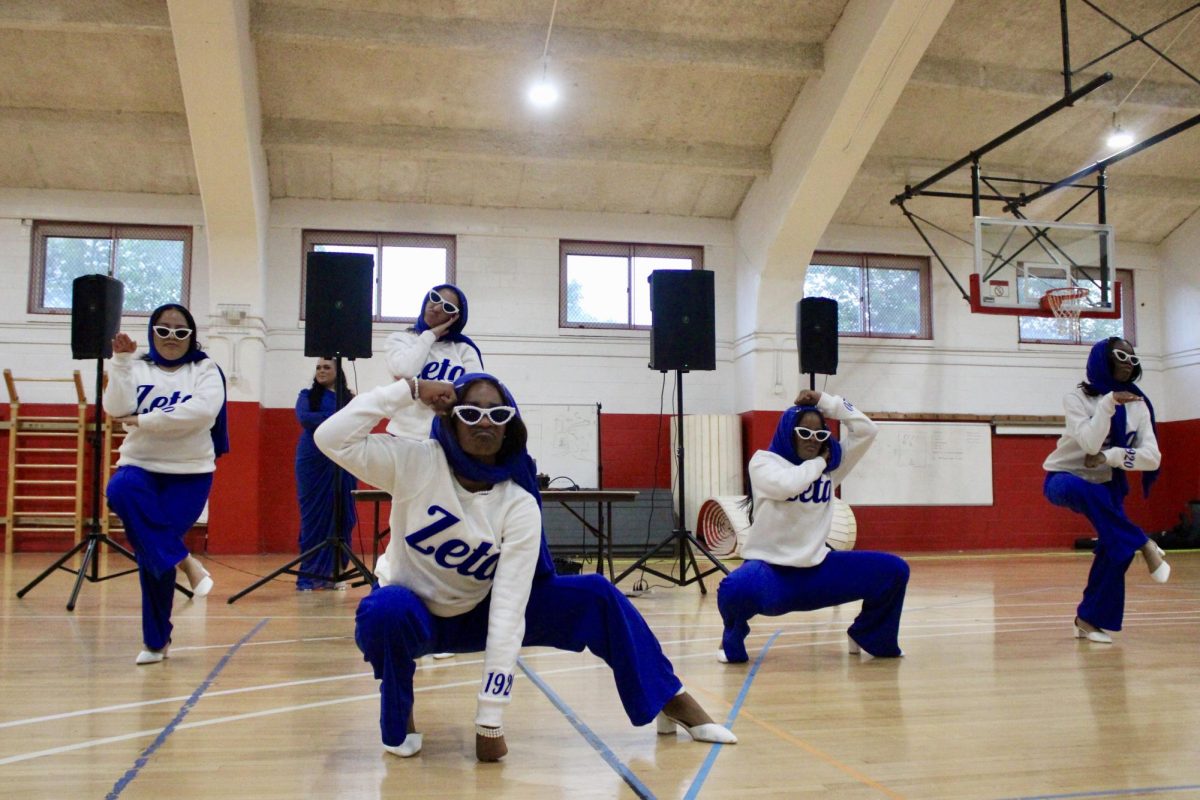 New members of the Gamma Nu chapter of Zeta Phi Beta Sorority, Inc. pay homage to the Alphas during their reveal on Monday, April 27, 2026.