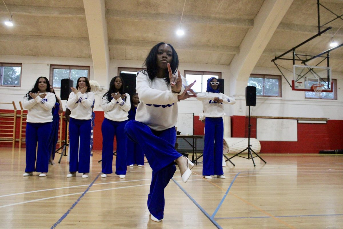 New member Sidney Miller of the Gamma Nu chapter of Zeta Phi Beta Sorority, Inc. holds a pose during her reveal on Monday, April 27, 2026.